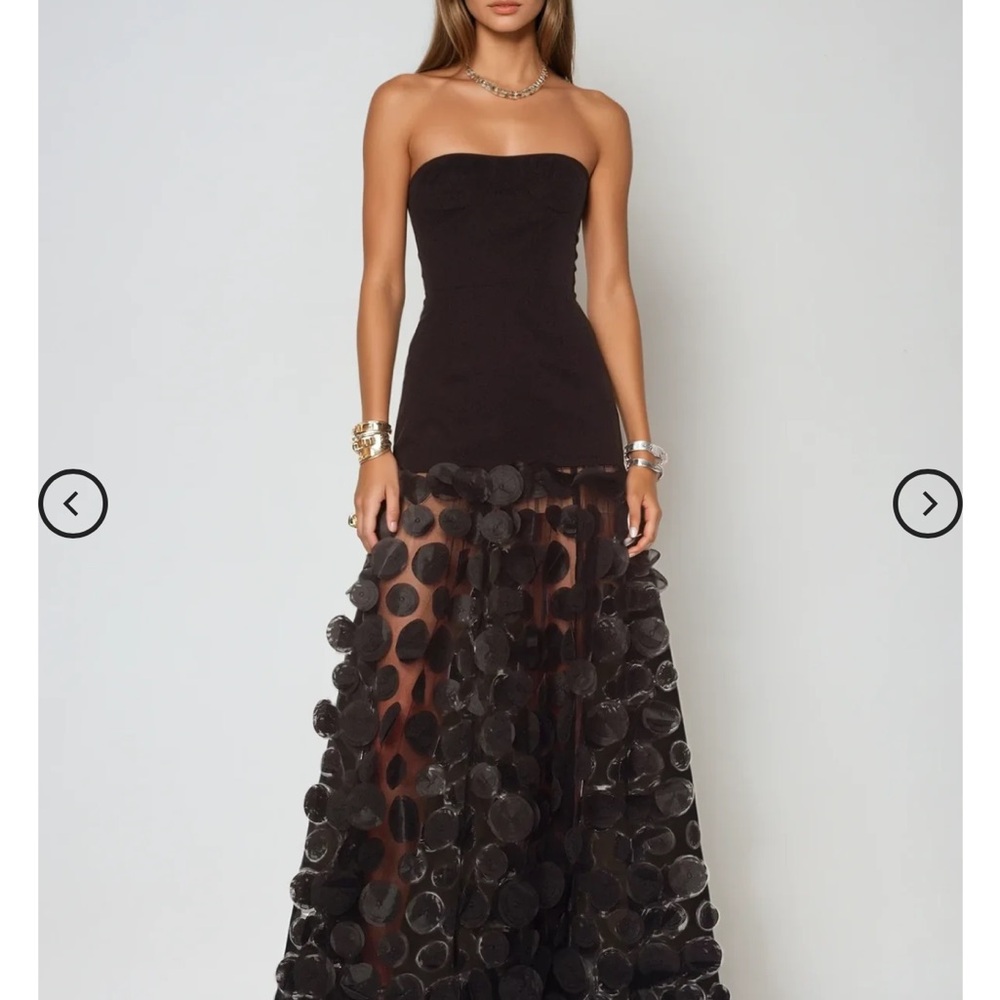 Chic Strapless Black Evening Dress